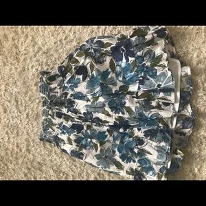 Maternity blue floral print skirt!